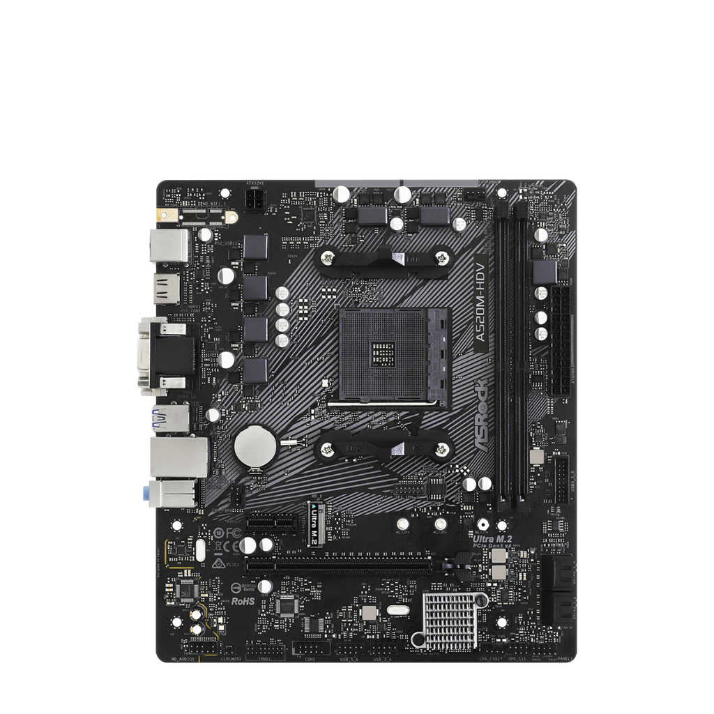 PLACA ASROCK A520M-HDV, AMD AM4, DDR4 4733+ (OC), M.2 PCIE GEN3 X4, HDMI.