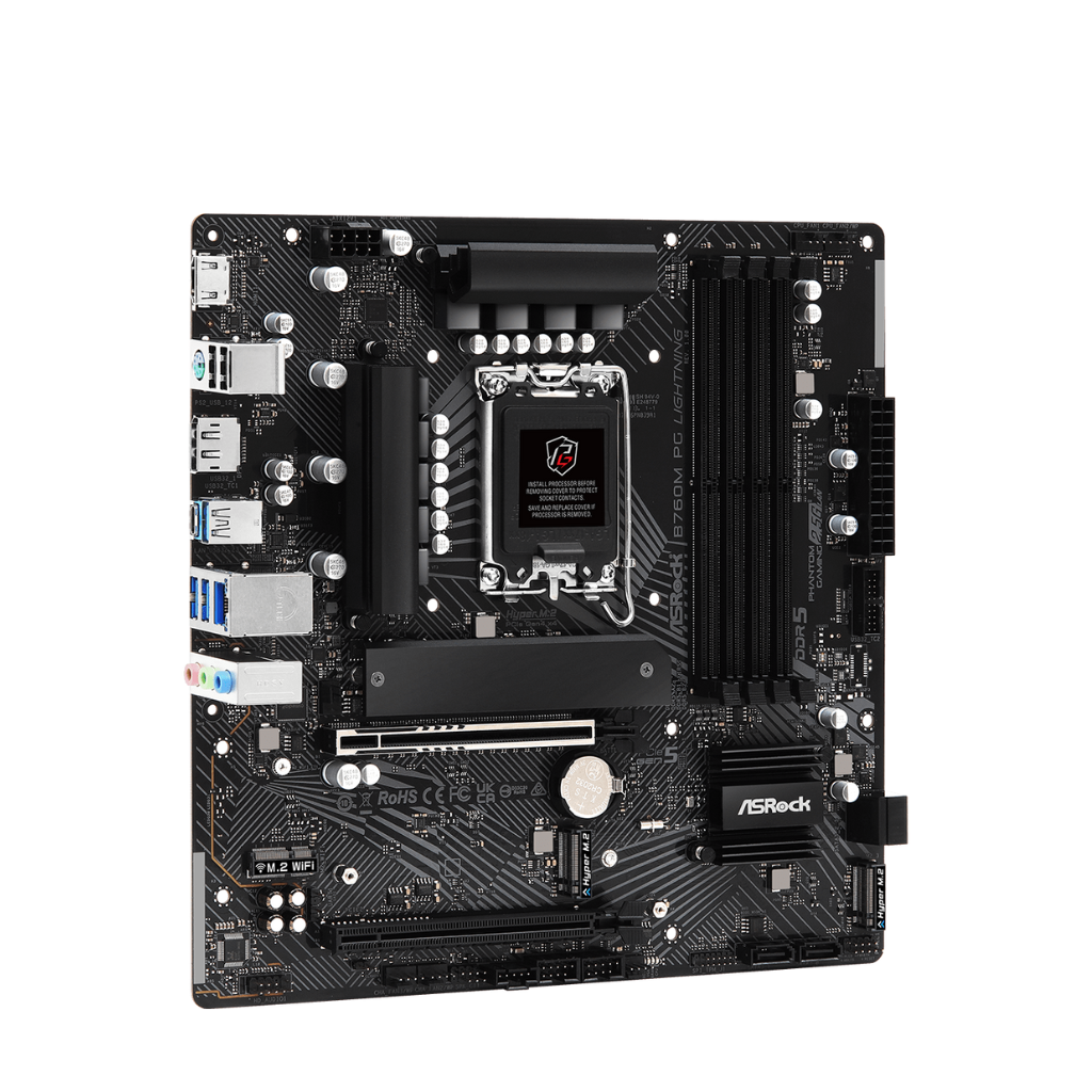 PLACA ASROCK B760M PG LIGHTNING, LGA 1700, DR5 7200MHZ (OC), M.2(PCIE GEN4X4), PCIE 5.0 .
