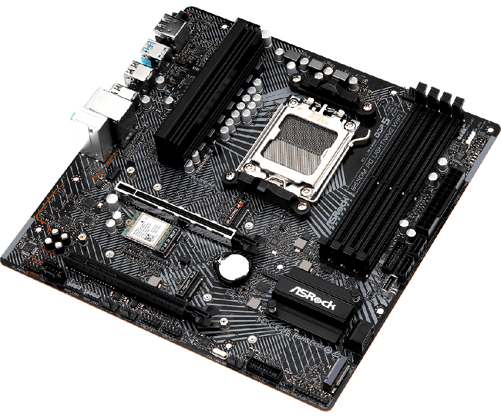 PLACA ASROCK B650M PG LIGHTNING WIFI, AMD AM5, DDR5 7200+ MHZ (OC), M.2(PCIE GEN5 X4), PCIE 4.0.