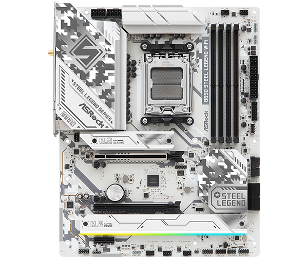 PLACA ASROCK B650 STEEL LEGEND WIFI, AMD AM5, DDR5 7200+ (OC), M.2 (PCIE GEN5X4), PCIE 5.0, ATX.