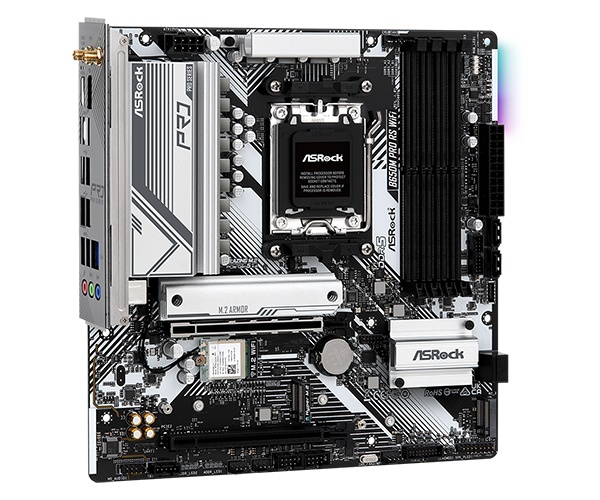 PLACA ASROCK B650M PRO RS WIFI, AMD AM5, DDR5 7200+ MHZ (OC), M.2(PCIE GEN5 X4), PCIE 4.0.