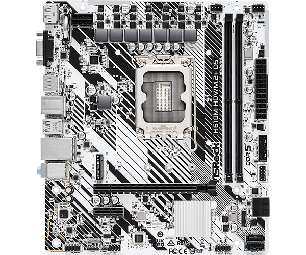 PLACA ASROCK H610M-HDV/M.2+ D5, LGA 1700, DDR5 5600MHZ, M.2(PCIE GEN3 X4), PCIE 4.0 .