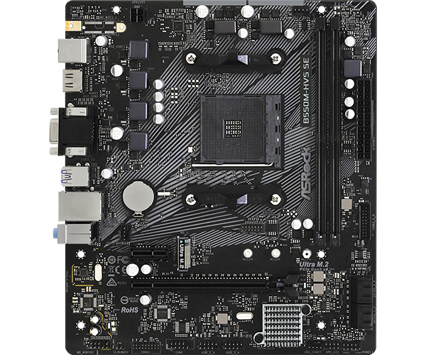 PLACA ASROCK B550M-HVS SE, AMD AM4, DDR4 4733+ (OC), M.2(GEN3 X4), PCIE 4.0., HDMI.