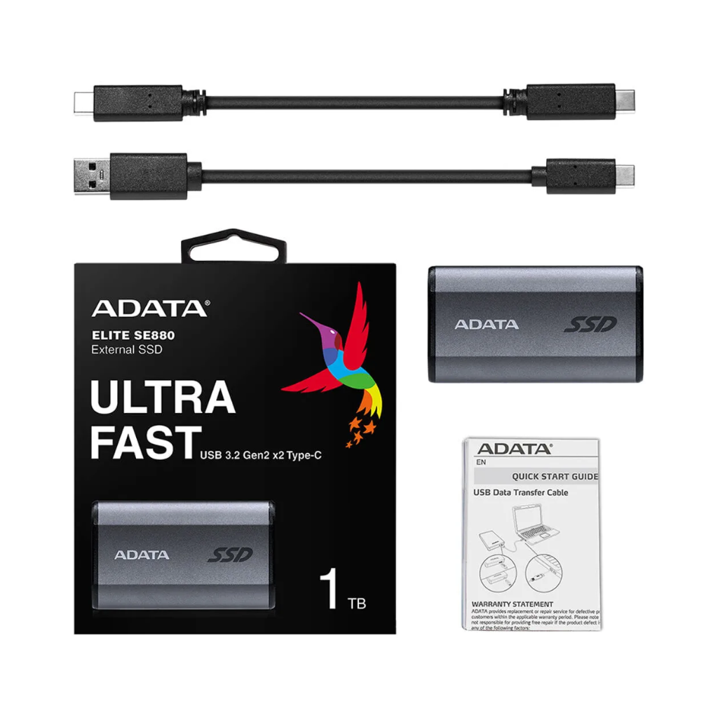 ALMACENAMINTO SOLIDO EXTERNO- SSD - ADATA - ELITE SE880 - 1 TB  - USB 3.2