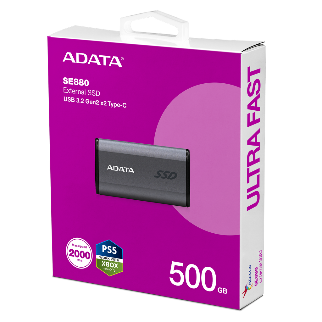 ALMACENAMINTO SOLIDO EXTERNO  - SSD - ADATA - ELITE SE880 - 500 GB - USB 3.2