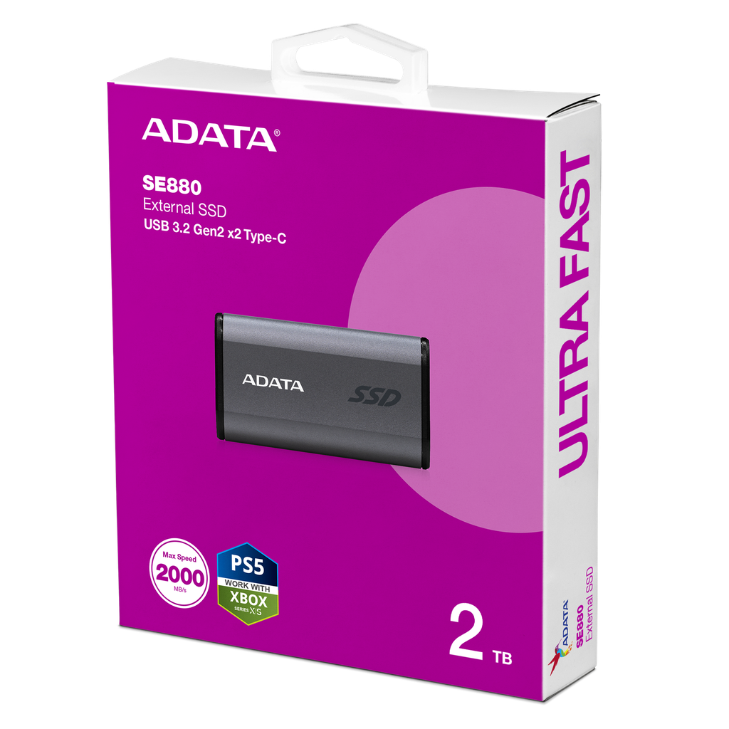ALMACENAMINTO SOLIDO EXTERNO  - SSD  - ADATA -  ELITE SE880 - 2TB -USB 3.2