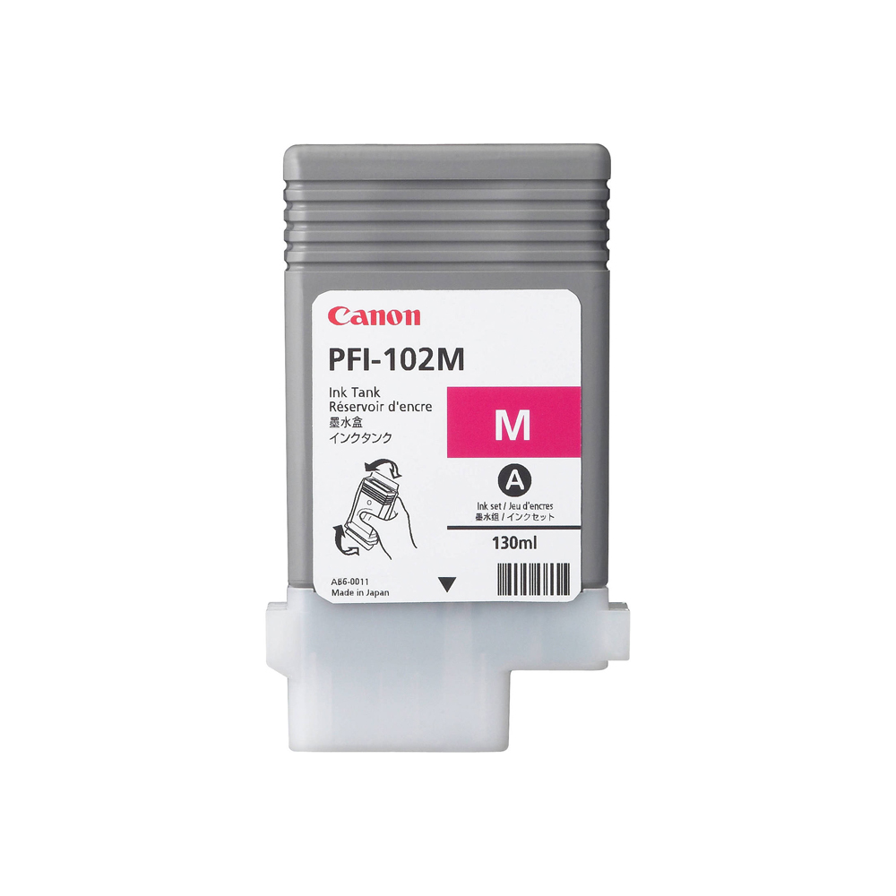 CARTUCHO DE TINTA CANON PFI-102M MAGENTA, 130ML.