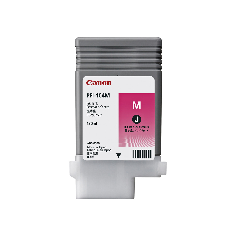 CARTUCHO DE TINTA CANON PFI-104M MAGENTA, 130ML.