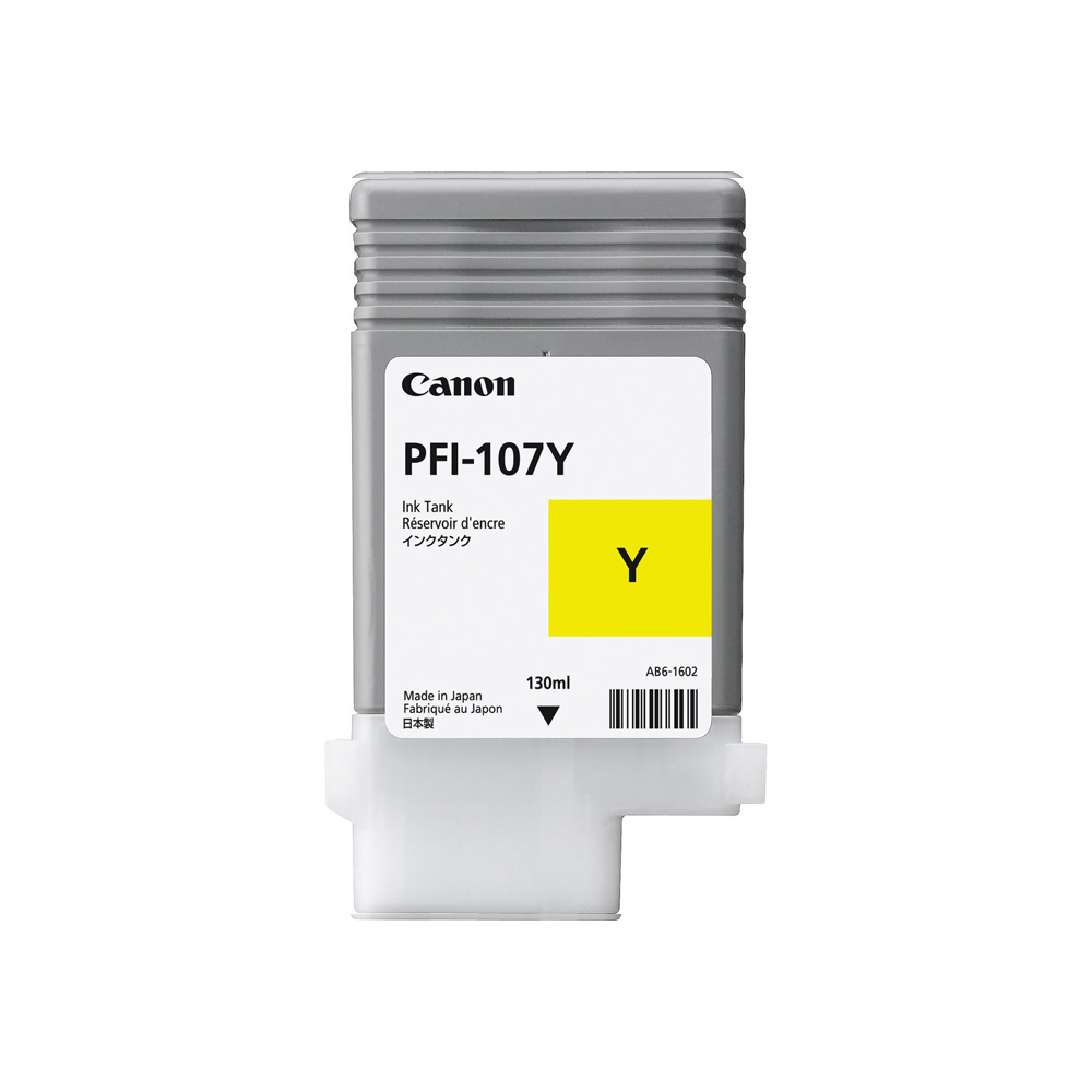 TANQUE DE TINTA CANON PFI-107 AMARILLO, 130ML.