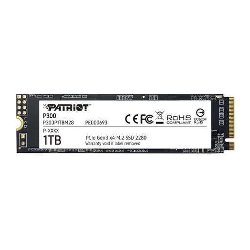 [COAPTVP300P1TBM28] UNIDAD EN ESTADO SOLIDO PATRIOT P300 1TB M.2 2280, PCIE GEN 3 X4, NVME